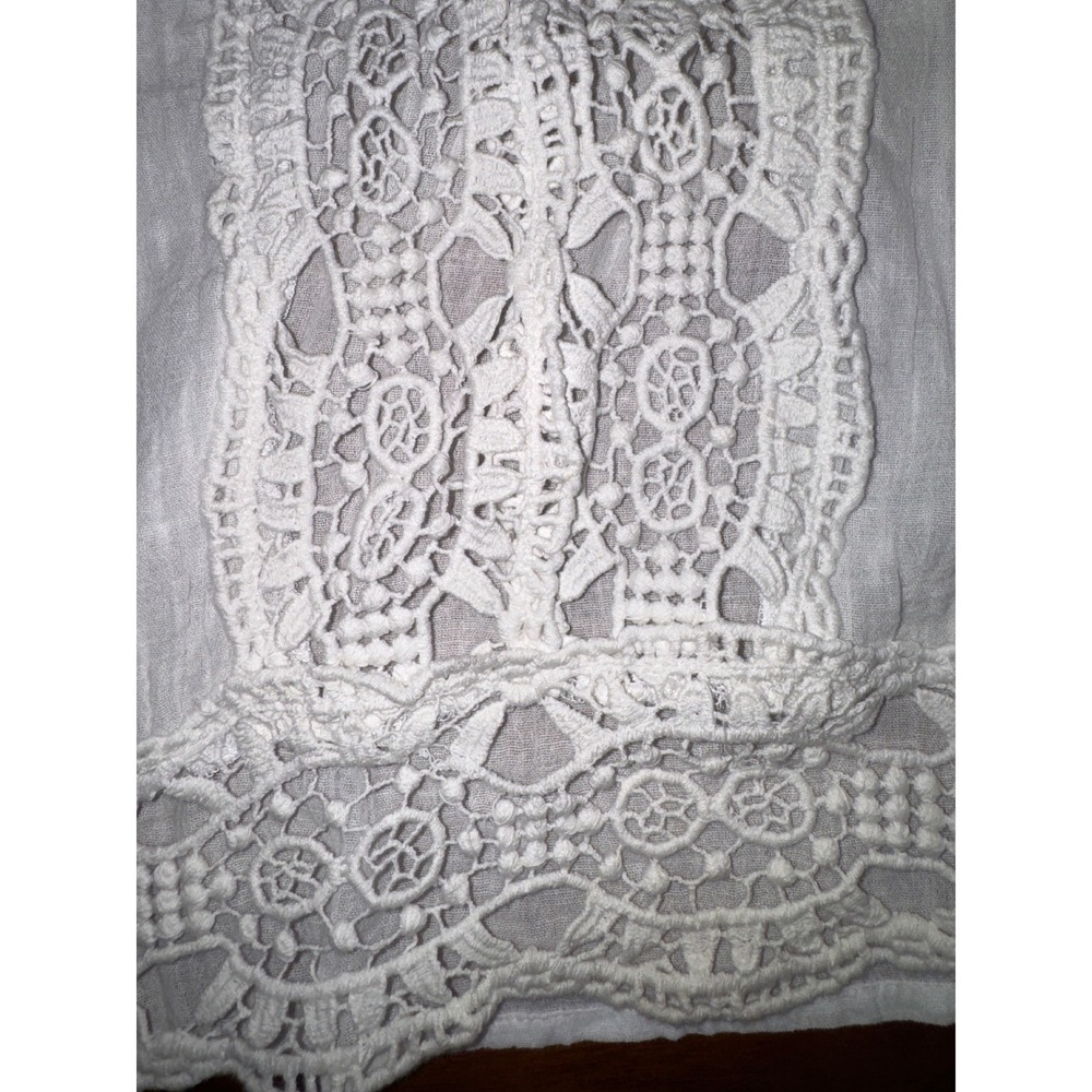 Club Z Collection Tunic Women Small White Excellent Cotton Crochet Lace Boho Top - Picture 5 of 5